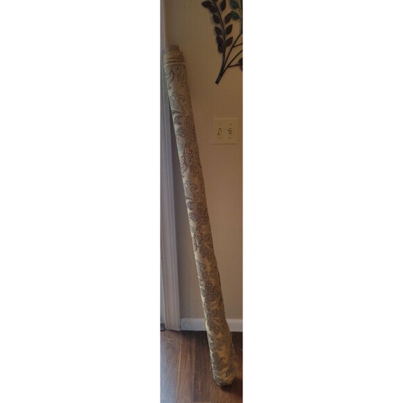 Gold And Blue Brocade Paisley Floral Fabric 57 Inches Wide, 3 Yards Available - Picture 3 of 6